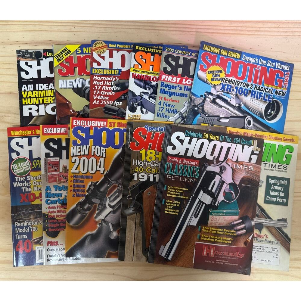 Lot of 12 Shooting Times Magazines 2000s Guns Hunting Advertisements